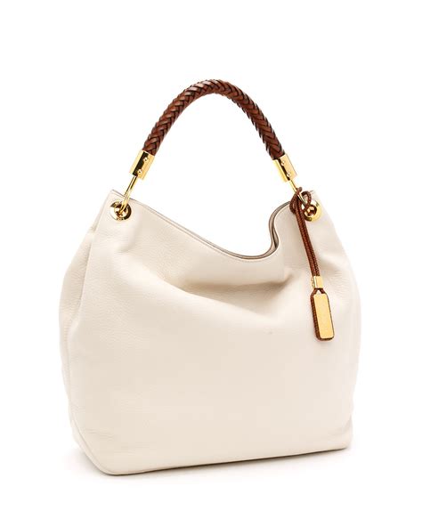 michael kors große skorpios strukturiertem leder umhängetasche ecru textur|michael kors collection skorpios large shoulder bag .